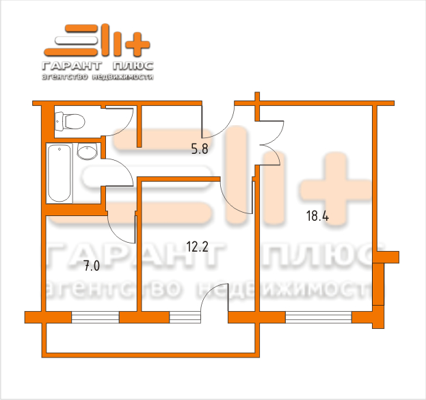 Планировка 2-комнатной квартиры 91 серии